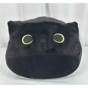 12" Plush Kawaii Squishy Black Cat with Tail, Japanese Mochi‎ Loaf